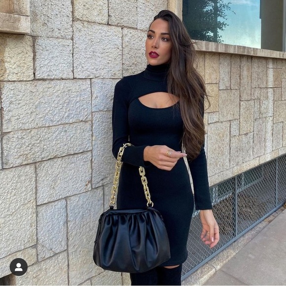 Zara black cable knit sleeve scarf blogger favorit - Picture 14 of 17